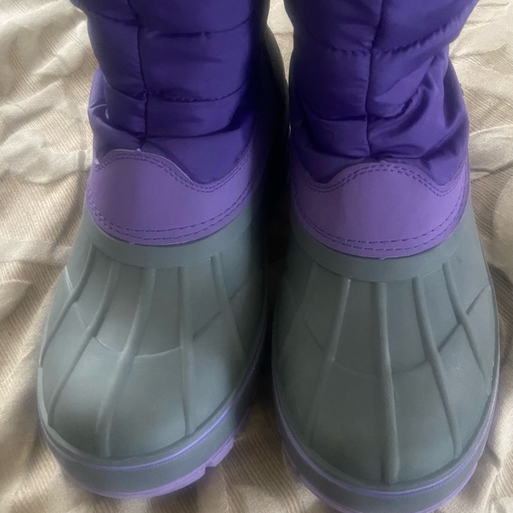 Purple and Gray Rain & Snow Boots with Insulated Quilted Upper